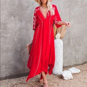 Red Flowy Vici Dress